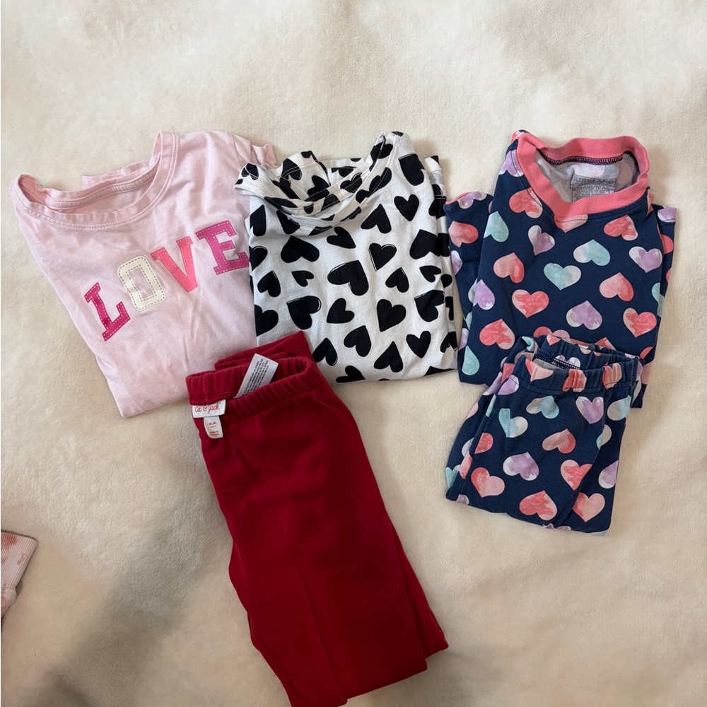 Girls Heart/Valentine’s Day Set - Pink, Black, Blue